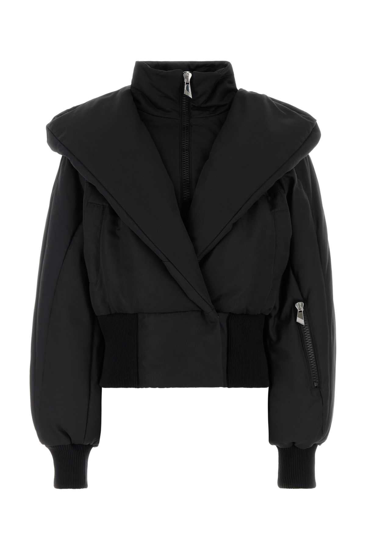 The Attico Women Black Cotton Blend Padded Jacket THE ATTICO