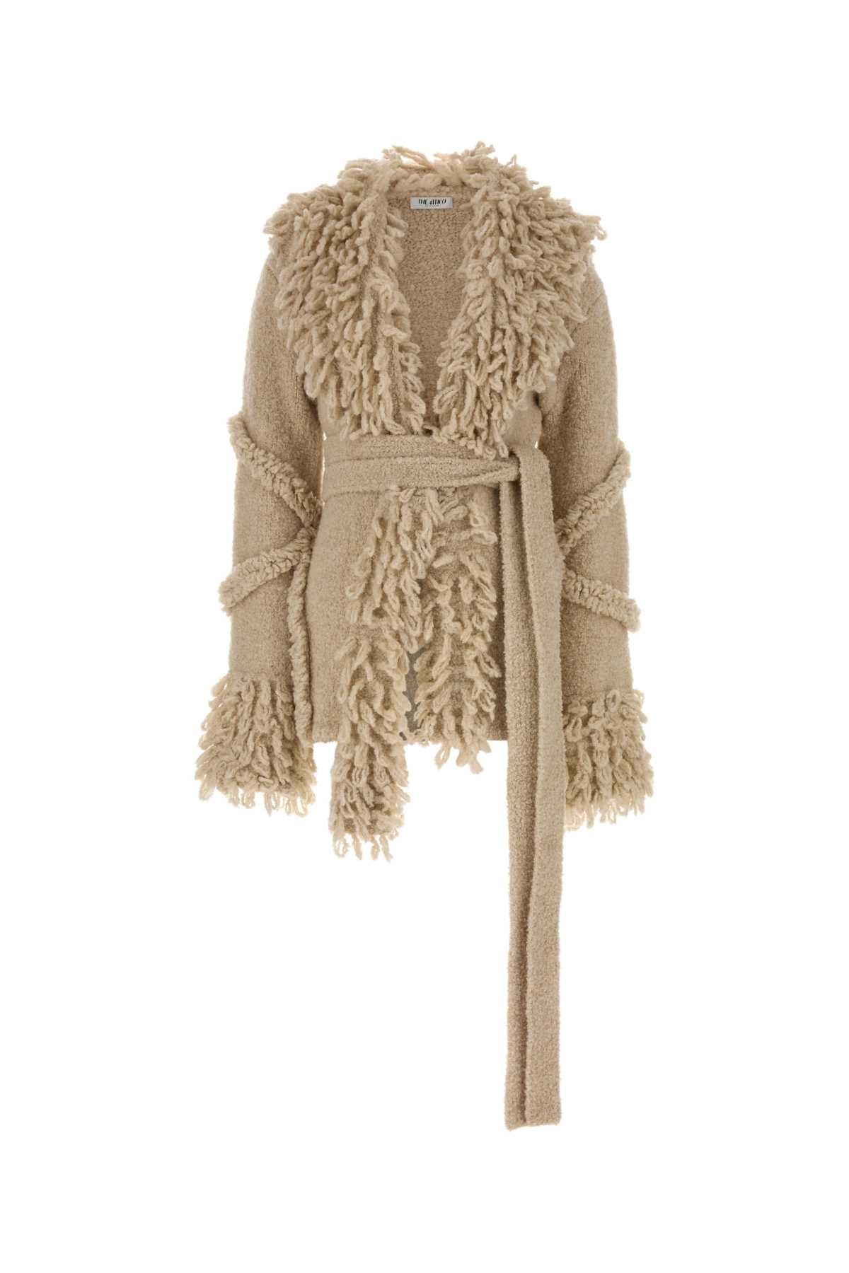 The Attico Women Sand Stretch Wool Blend Cardigan THE ATTICO
