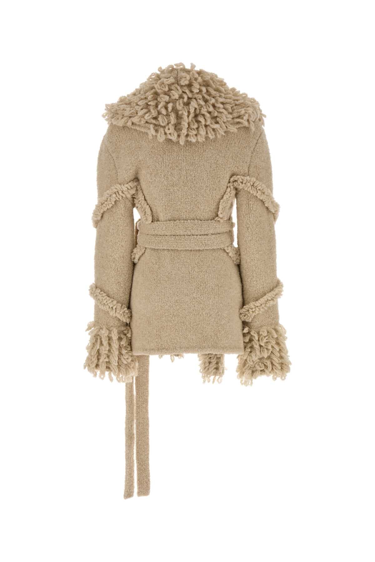 The Attico Women Sand Stretch Wool Blend Cardigan THE ATTICO