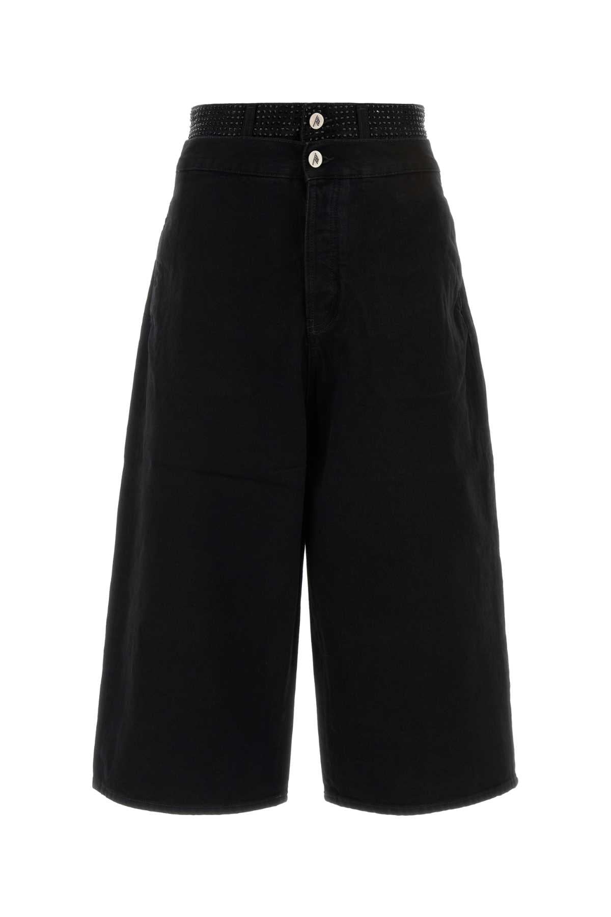 The Attico Women Black Denim Bermuda Shorts THE ATTICO