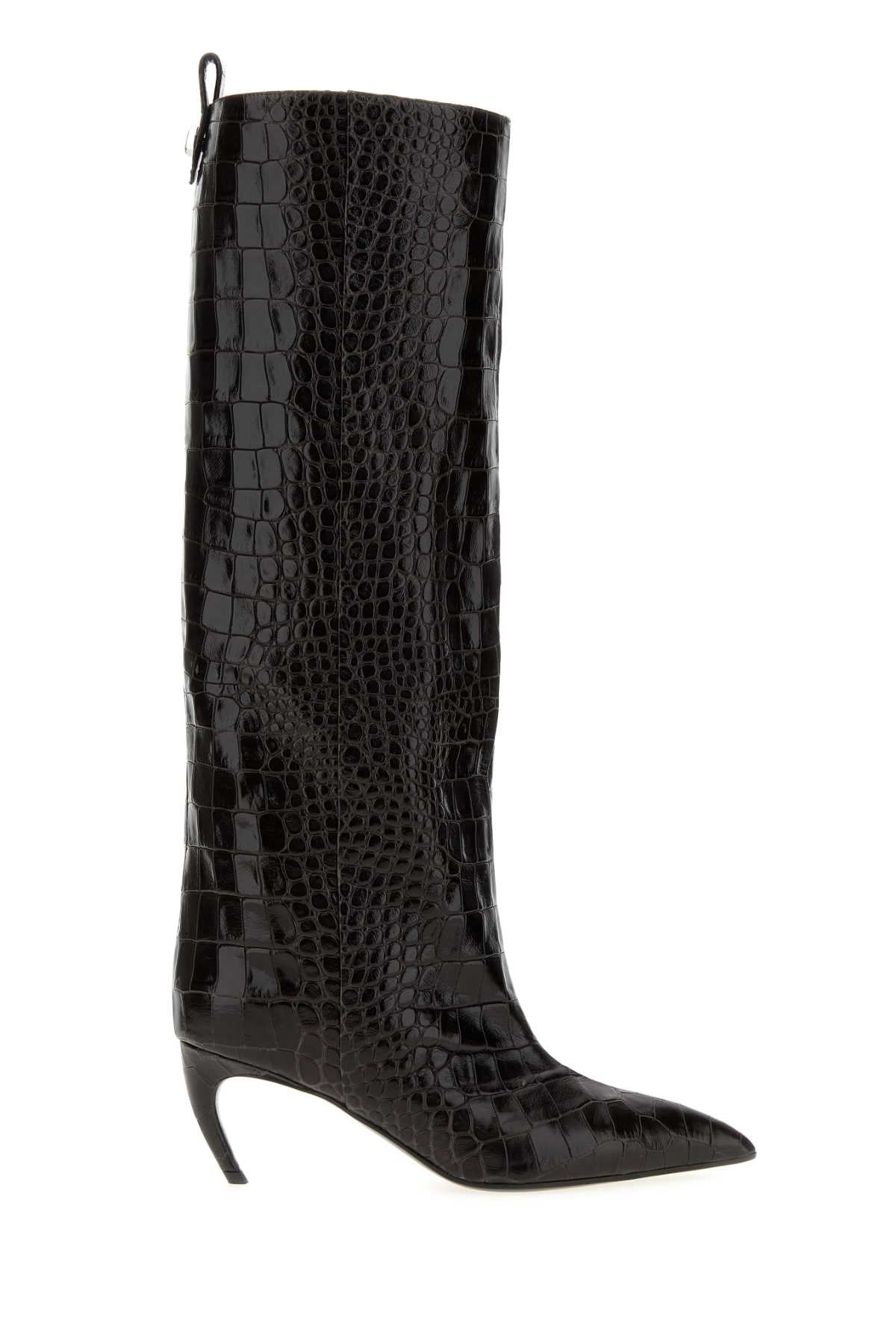 The Attico Women Dark Brown Leather Lea Boots THE ATTICO