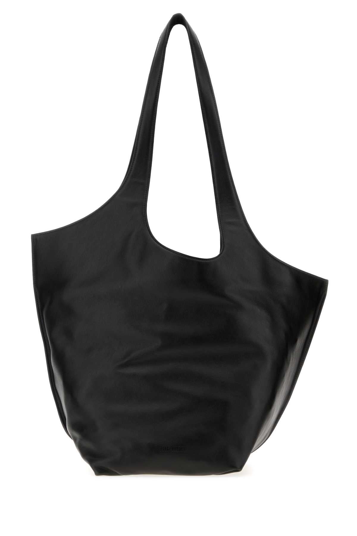 The Attico Women Black Leather Large La Scoop Shoulder Bag THE ATTICO