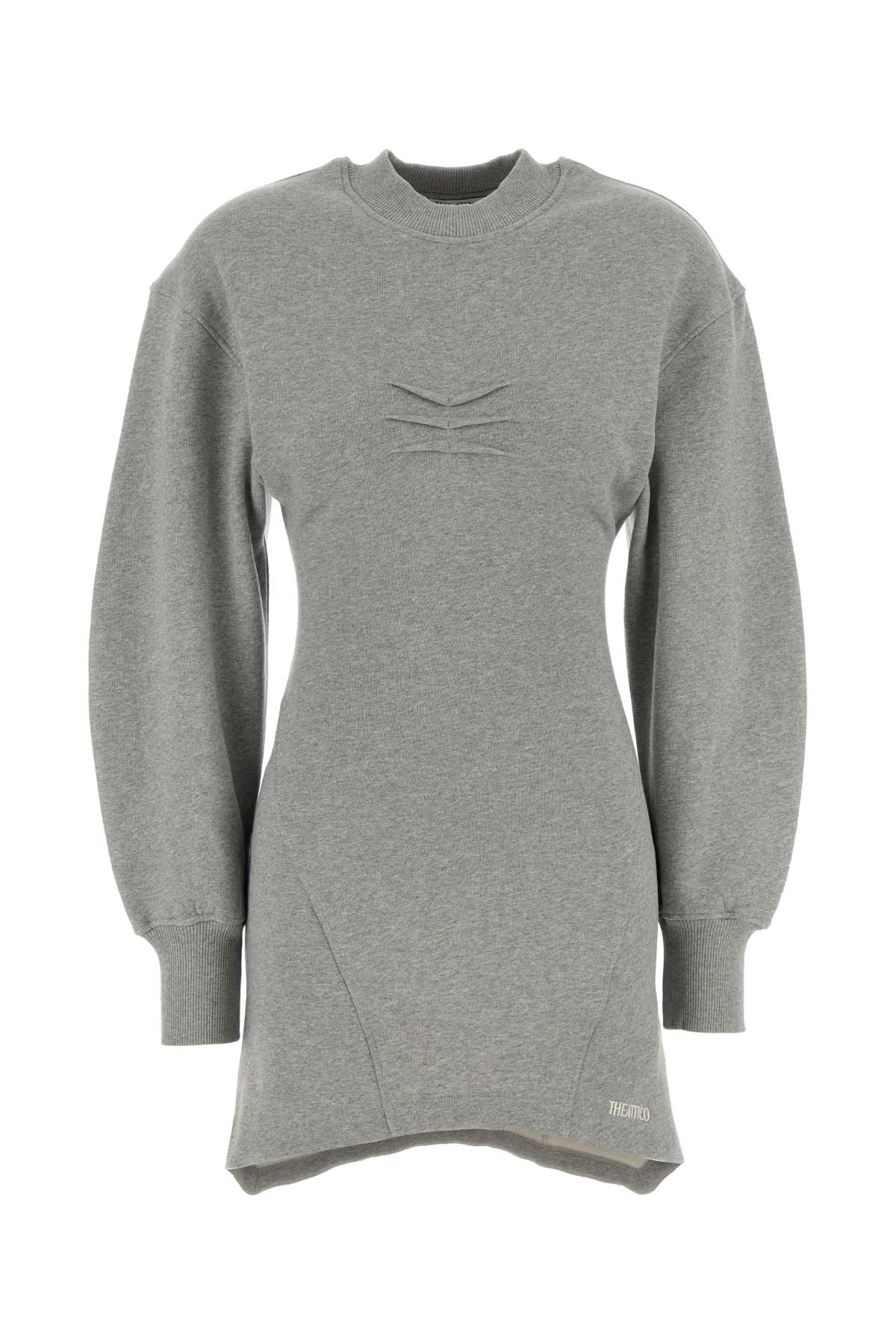 The Attico Women Melange Grey Cotton Sweatshirt Dress THE ATTICO