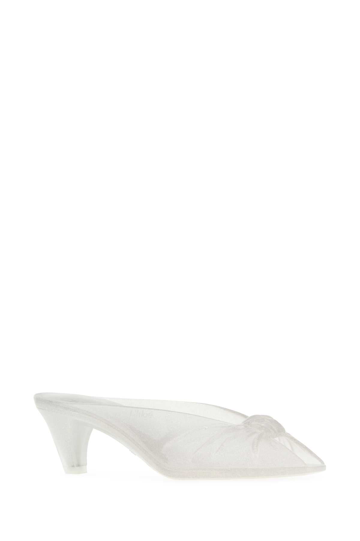 Chloe Women Transparent Rubber Chloe Jelly Mules CHLOE