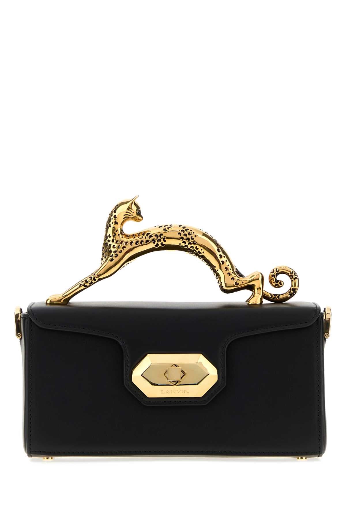 Lanvin Women Black Leather Nano Pencil Cat Handbag LANVIN