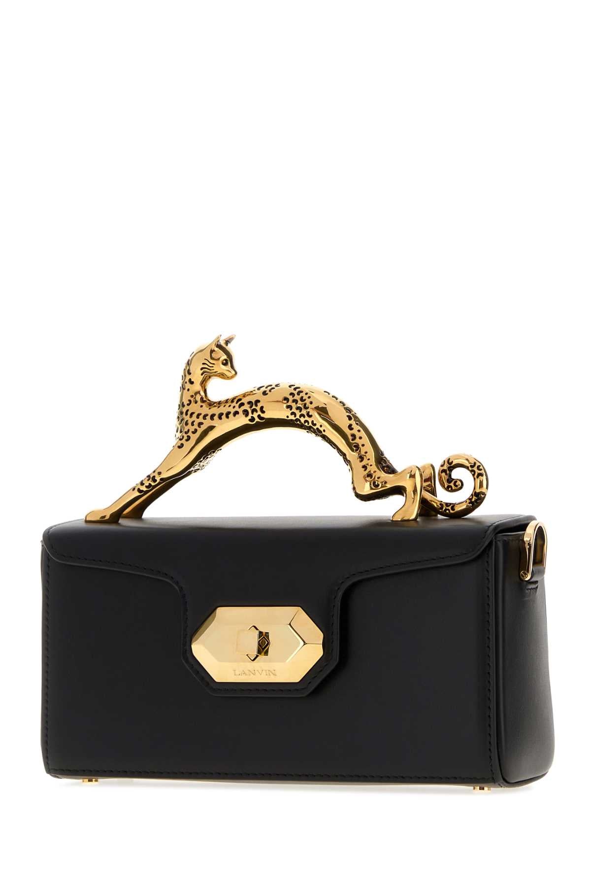 Lanvin Women Black Leather Nano Pencil Cat Handbag LANVIN