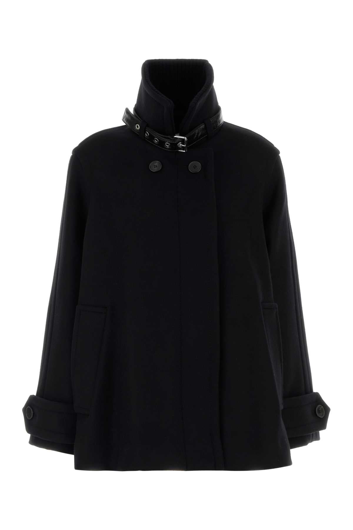 Lanvin Women Black Wool Coat LANVIN