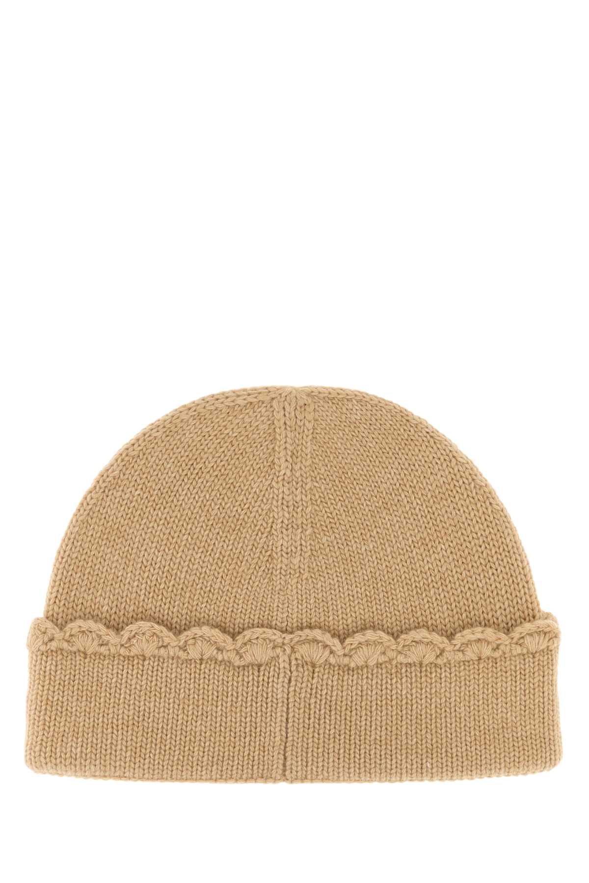 Chloe Women Beige Wool Beanie Hat CHLOE