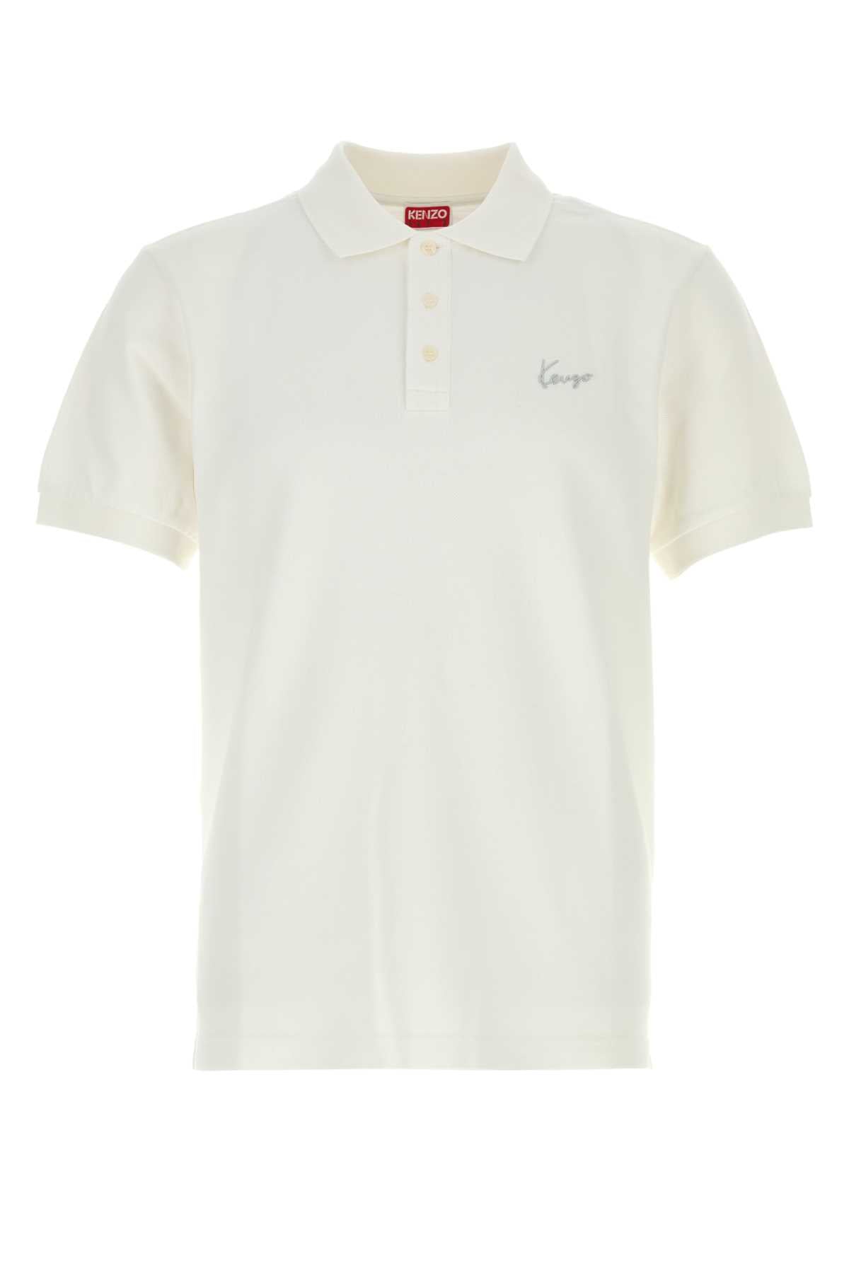 Kenzo Men White Piquet Polo Shirt KENZO