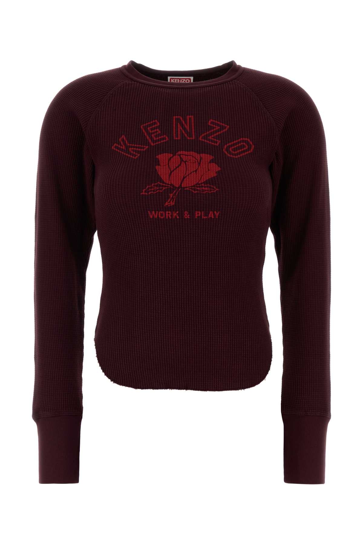 Kenzo Women Burgundy Cotton T-Shirt KENZO