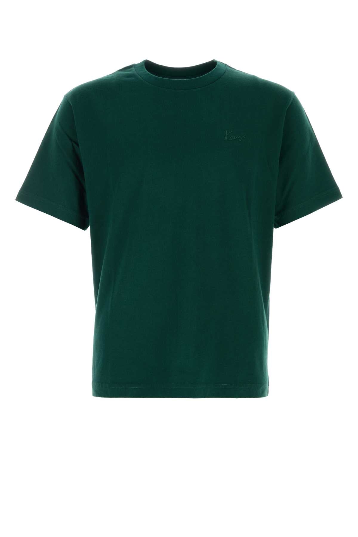 Kenzo Men Bottle Green Cotton T-Shirt KENZO
