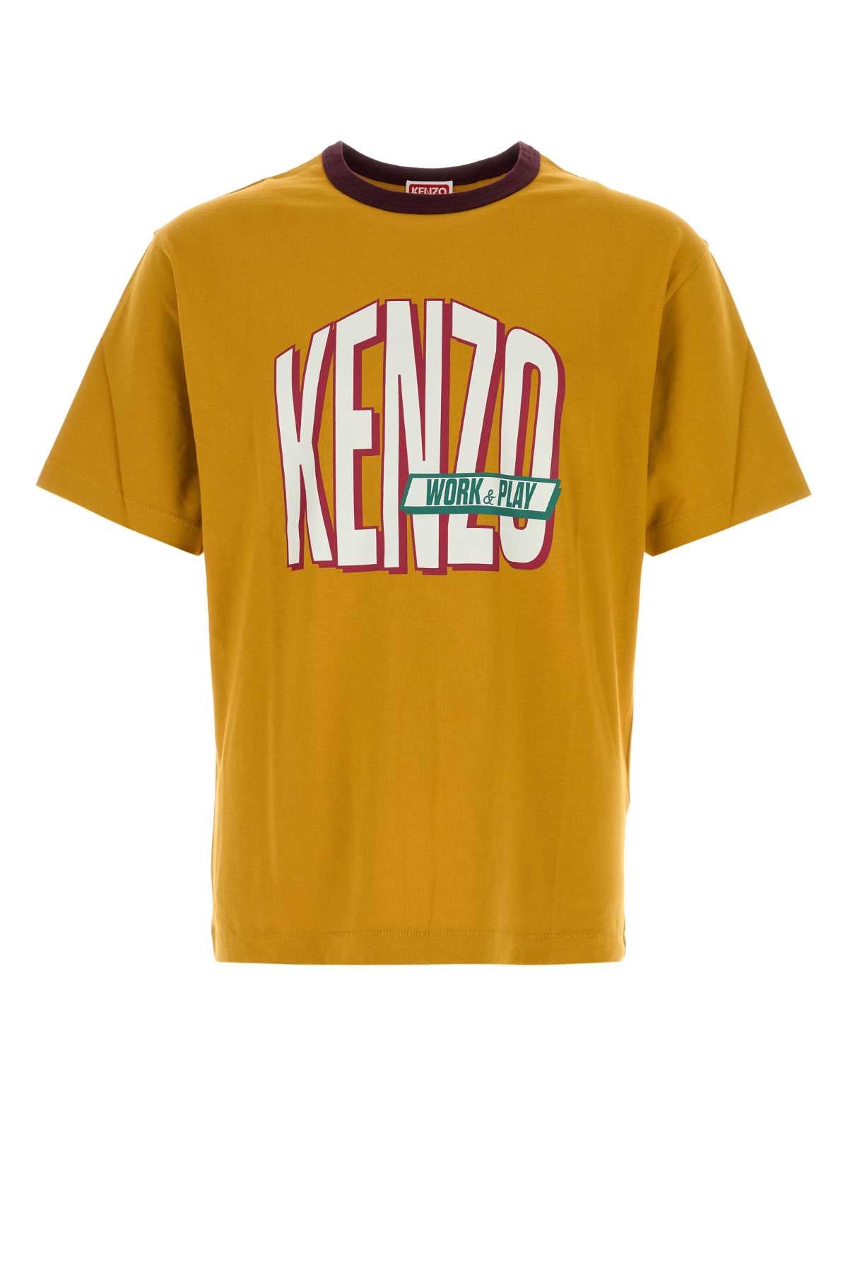 Kenzo Men Mustard Cotton T-Shirt KENZO