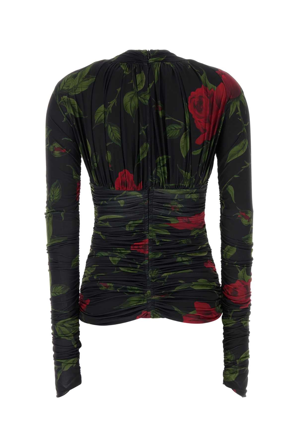 Blumarine Women Printed Stretch Jersey Top BLUMARINE