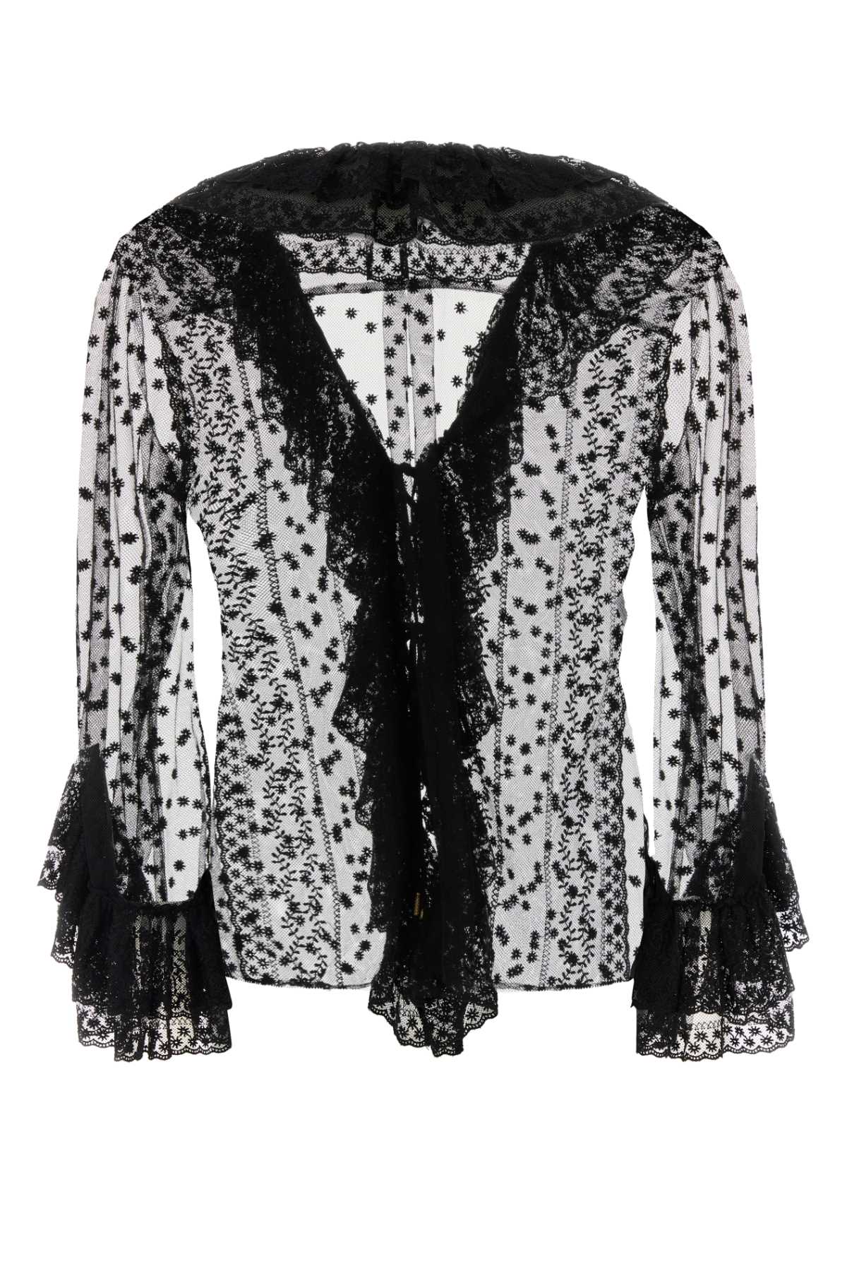 Alberta Ferretti Women Black Tulle Blouse ALBERTA FERRETTI