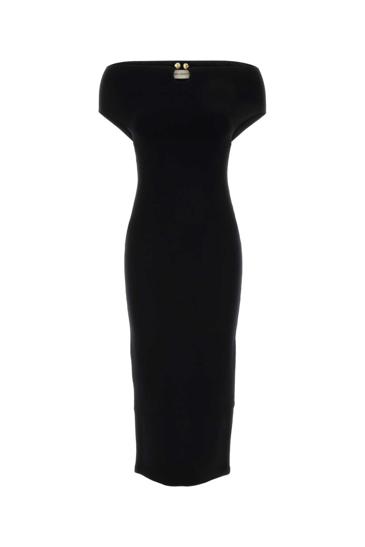 Alberta Ferretti Women Black Jersey Off-The-Shoulder Dress ALBERTA FERRETTI