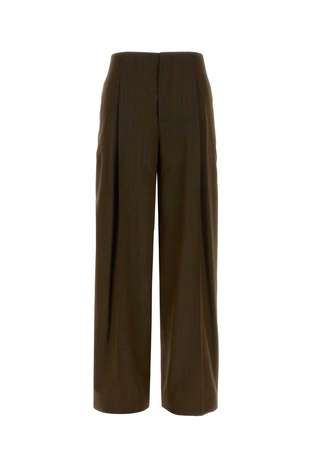 Alberta Ferretti Women Mud Twill Wide-Leg Pant ALBERTA FERRETTI