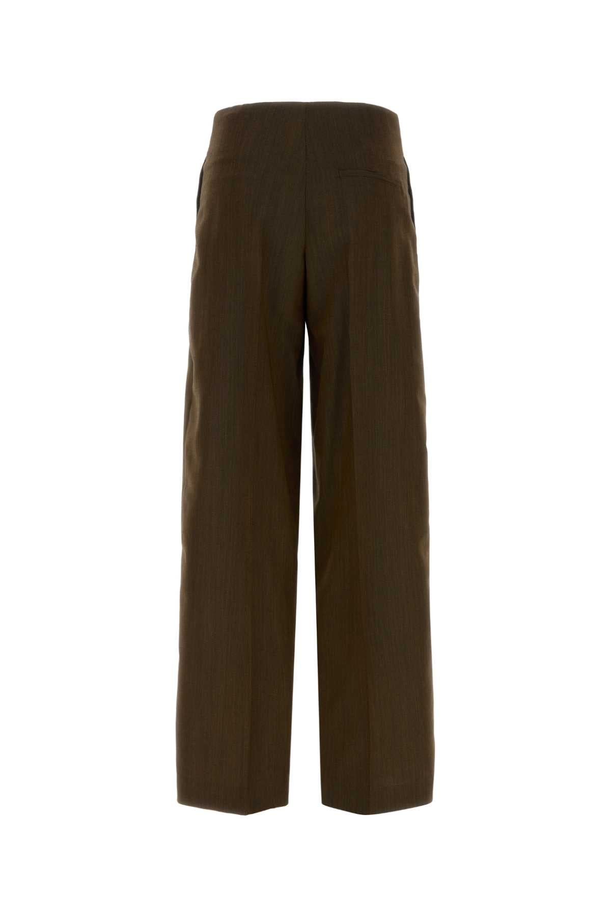 Alberta Ferretti Women Mud Twill Wide-Leg Pant ALBERTA FERRETTI