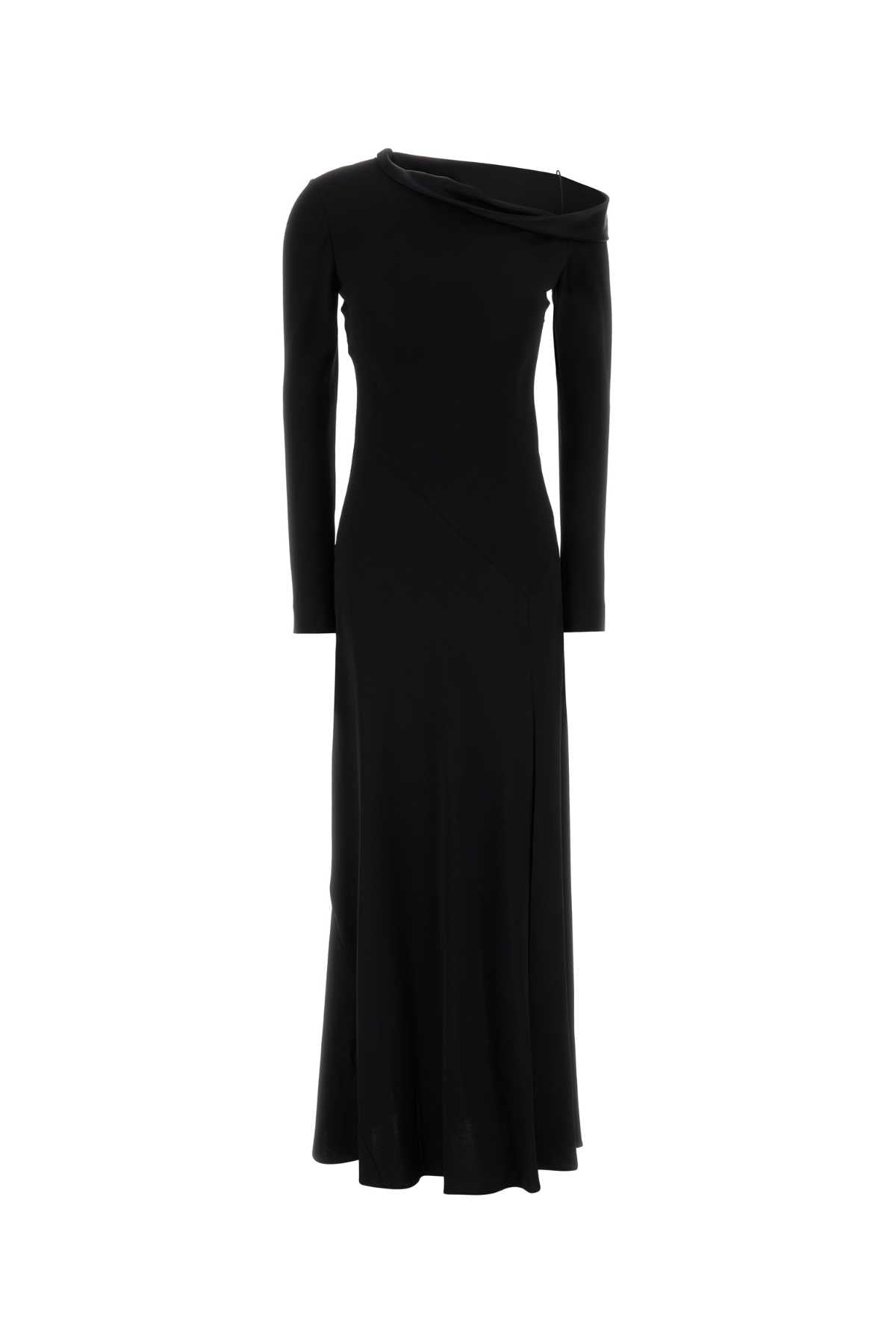 Alberta Ferretti Women Black Crepe Long Dress ALBERTA FERRETTI
