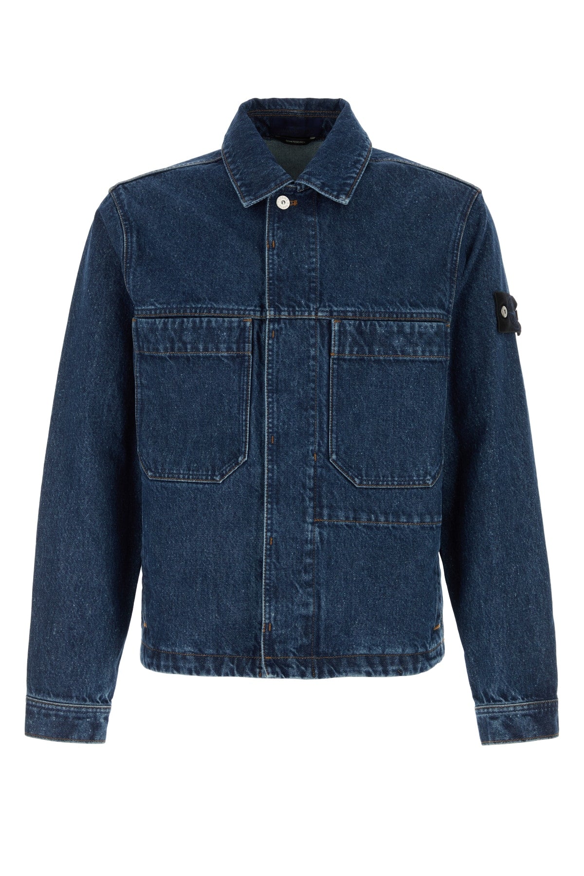 Stone Island Men Biker Jacket - Blue Medium Wash STONE ISLAND