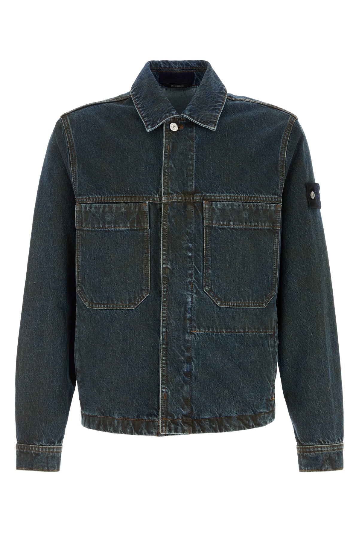 Stone Island Men Biker Jacket - Blue Black STONE ISLAND