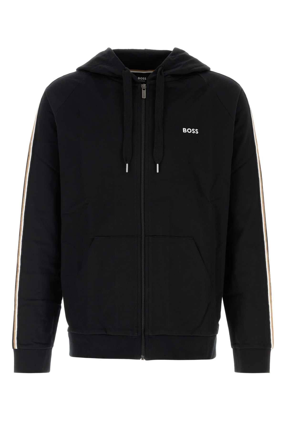 Boss Men Black Cotton Sweatshirt BOSS