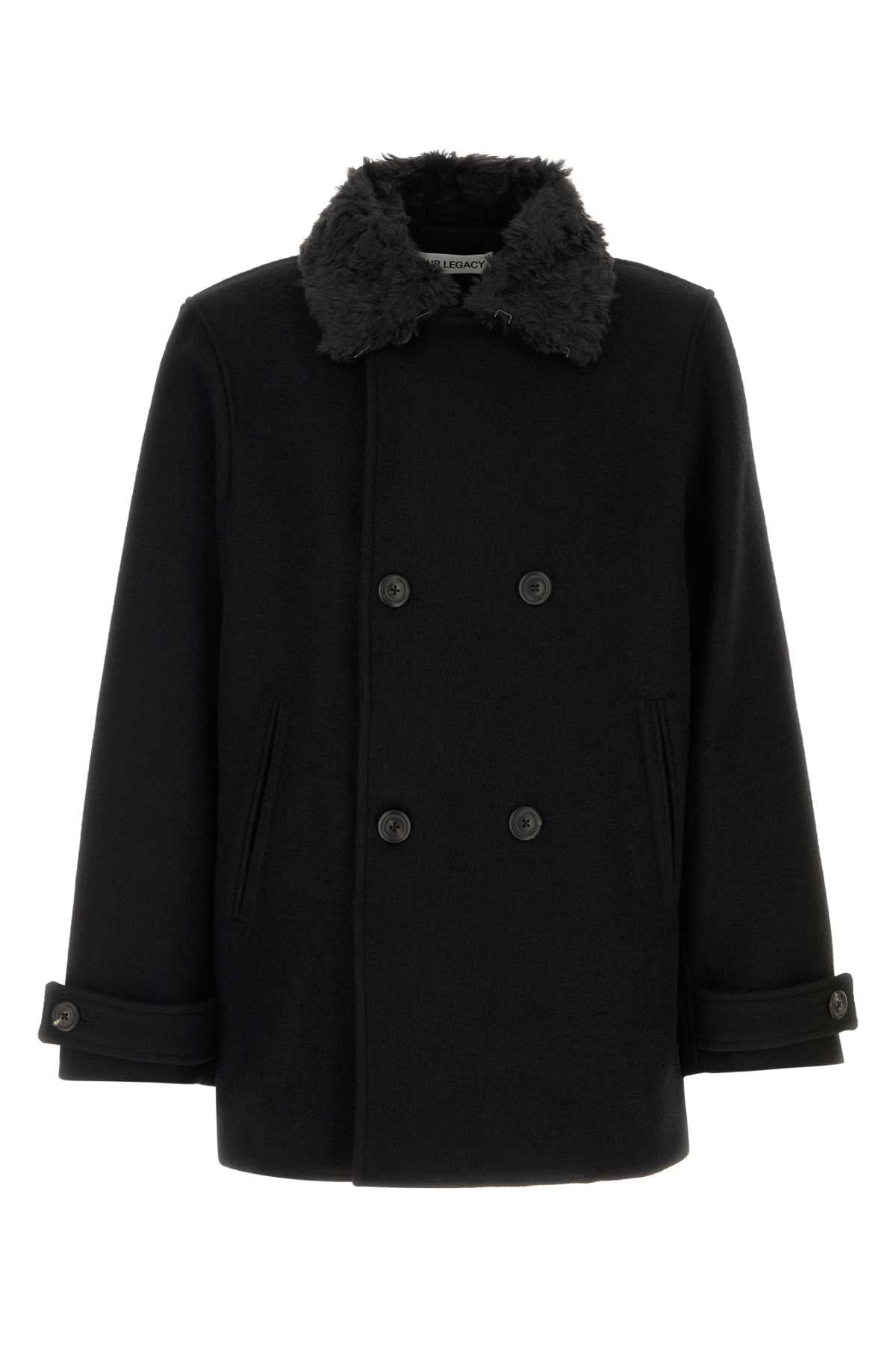 Our Legacy Men Black Wool Wage Coat OUR LEGACY
