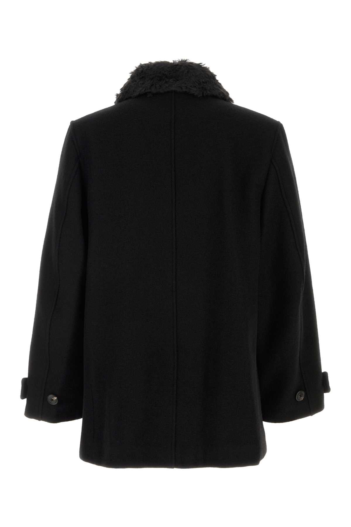 Our Legacy Men Black Wool Wage Coat OUR LEGACY