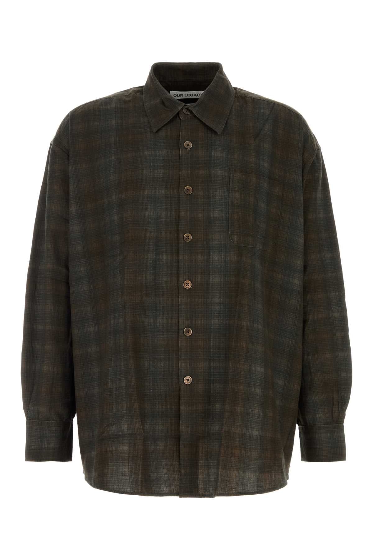 Our Legacy Men Embroidered Cotton Shirt OUR LEGACY