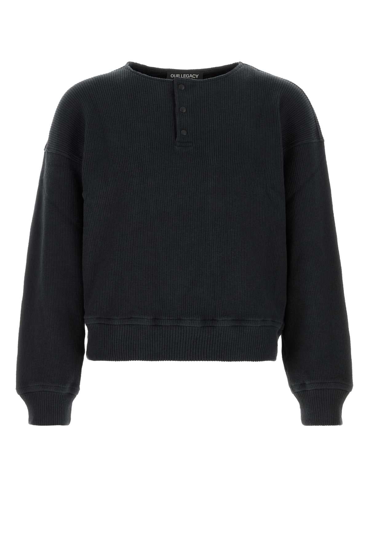 Our Legacy Men Slate Stretch Cotton Sweatshirt OUR LEGACY