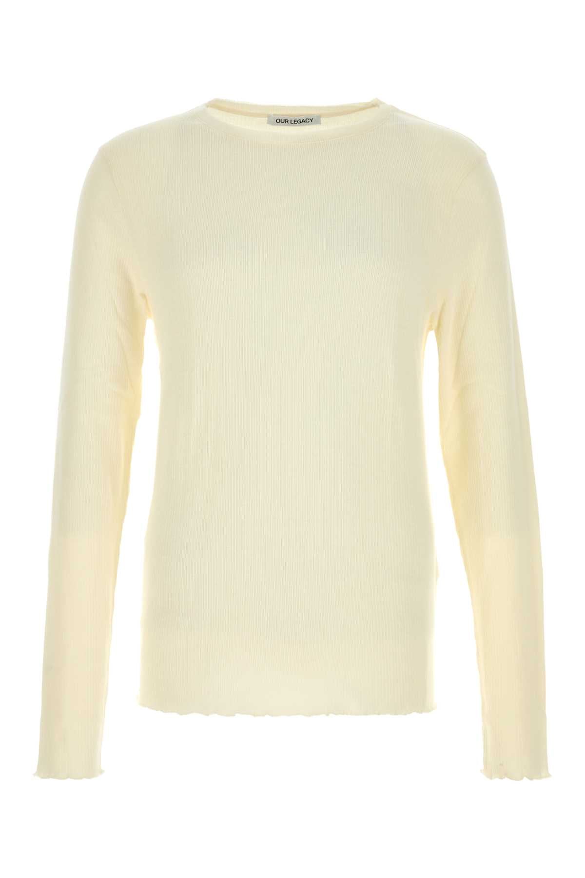 Our Legacy Men Cream Cotton Blend T-Shirt OUR LEGACY