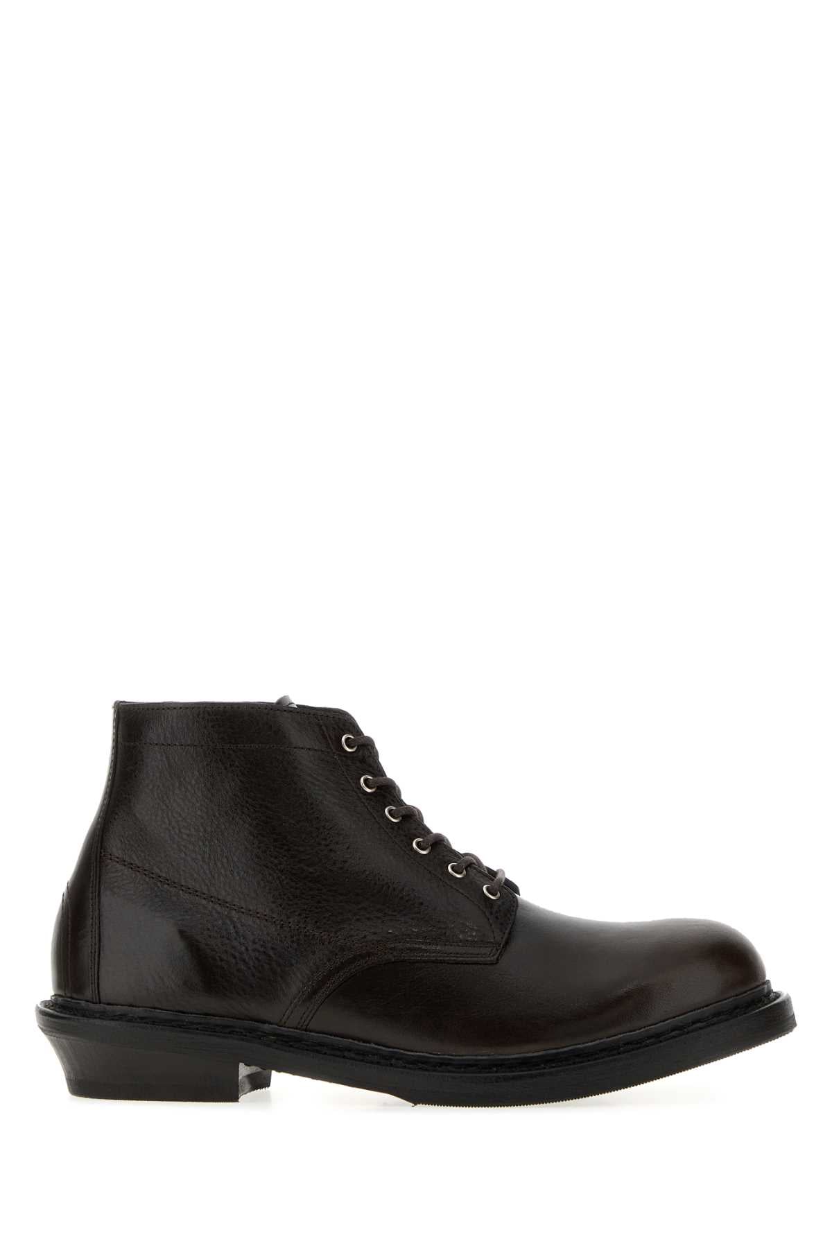 Our Legacy Men Dark Brown Leather Cortege Ankle Boots OUR LEGACY