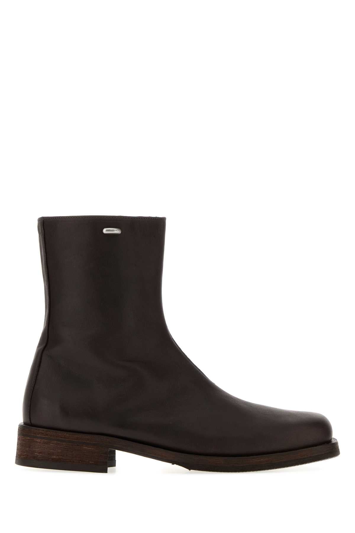 Our Legacy Men Dark Brown Leather Camion Ankle Boots OUR LEGACY