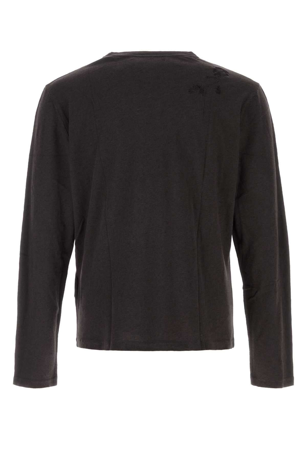 Our Legacy Men Charcoal Cotton Blend T-Shirt OUR LEGACY