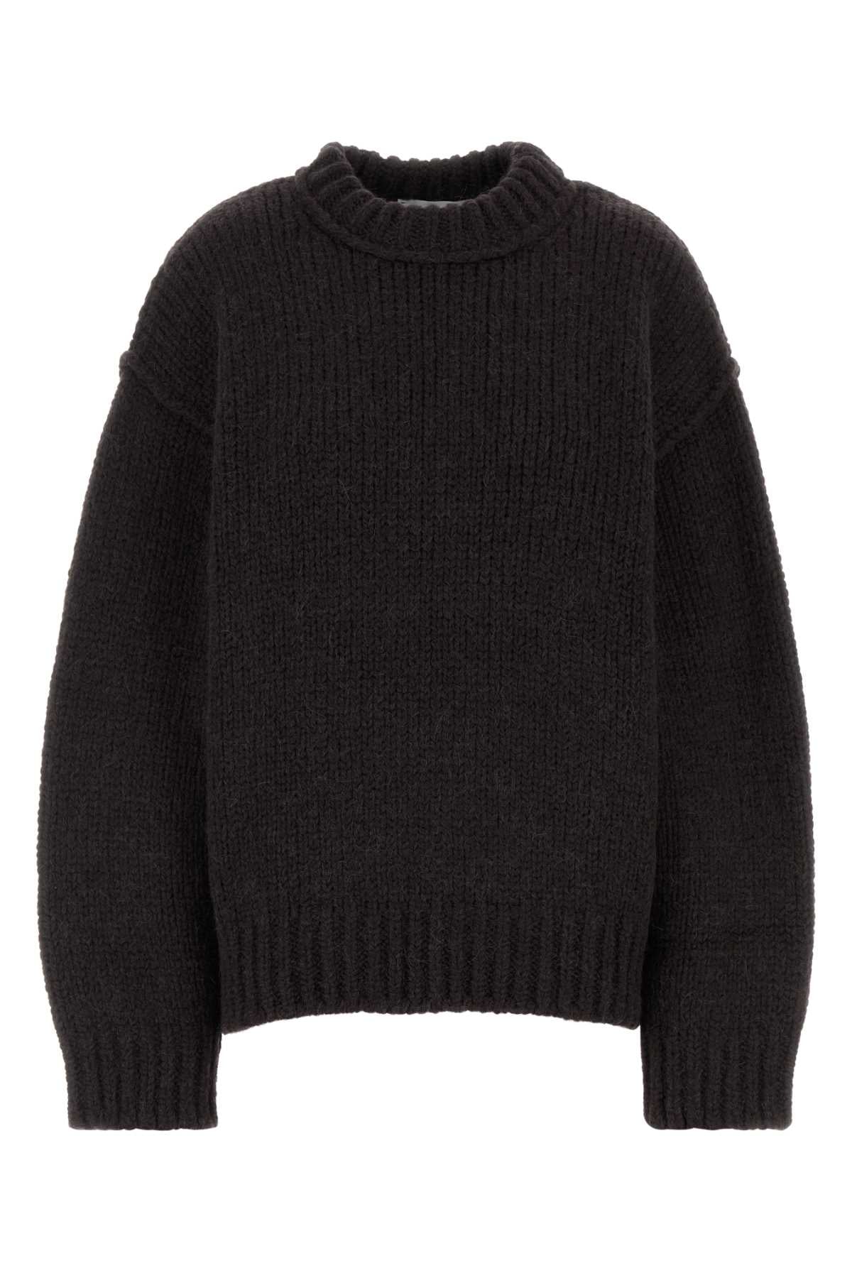 Our Legacy Women Dark Brown Wool Blend Sweater OUR LEGACY