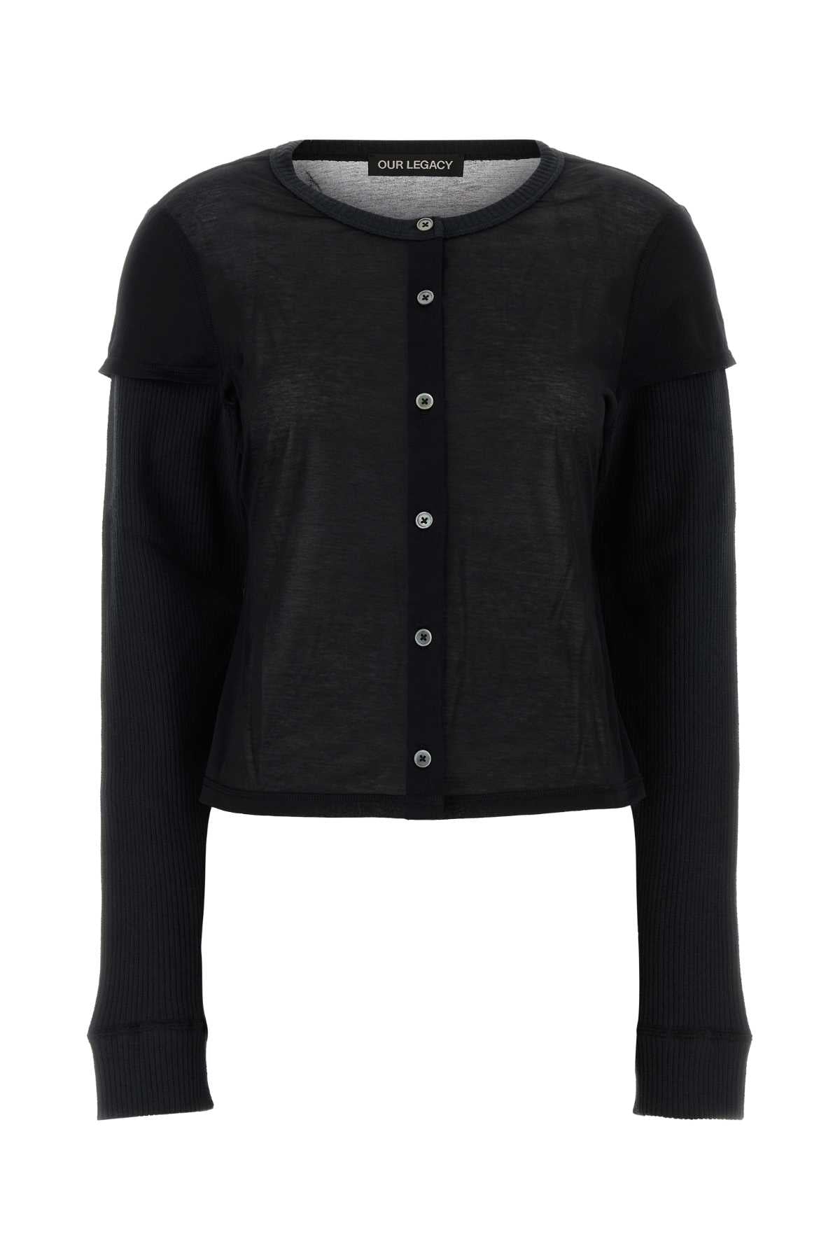 Our Legacy Women Black Cotton Blend Cardigan OUR LEGACY