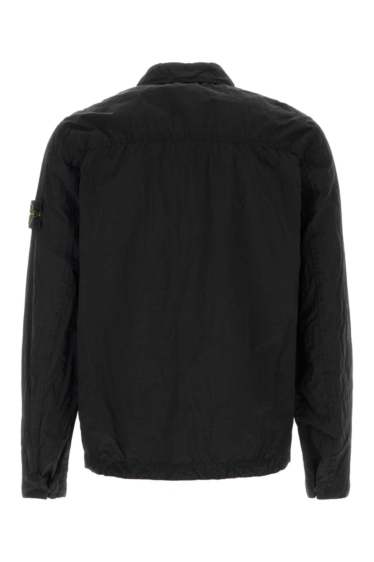 Stone Island Men Black Nylon Shirt STONE ISLAND