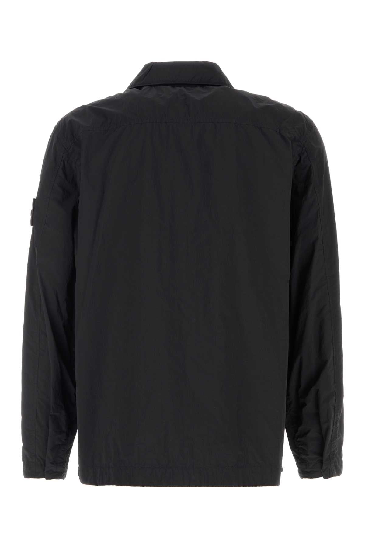 Stone Island Men Black Nylon Shirt STONE ISLAND