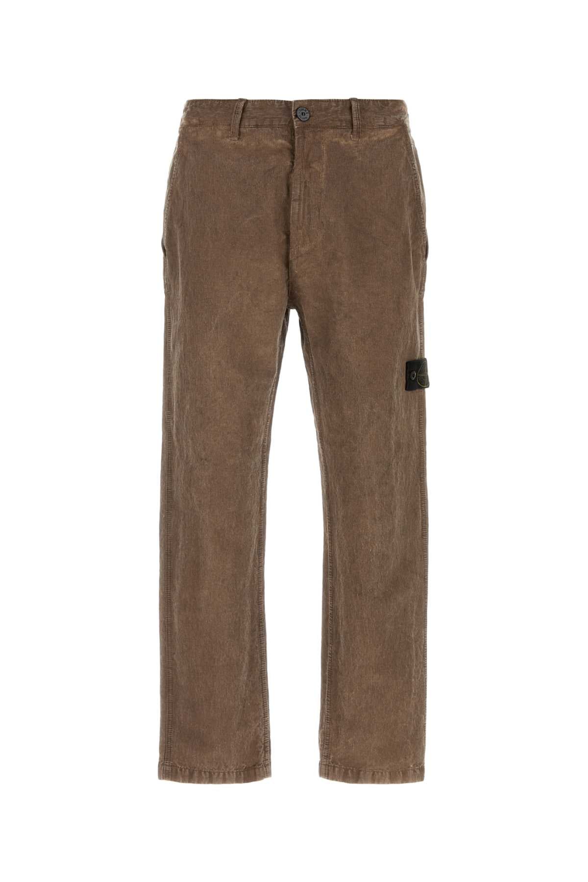 Stone Island Men Brown Cotton Blend Pant STONE ISLAND