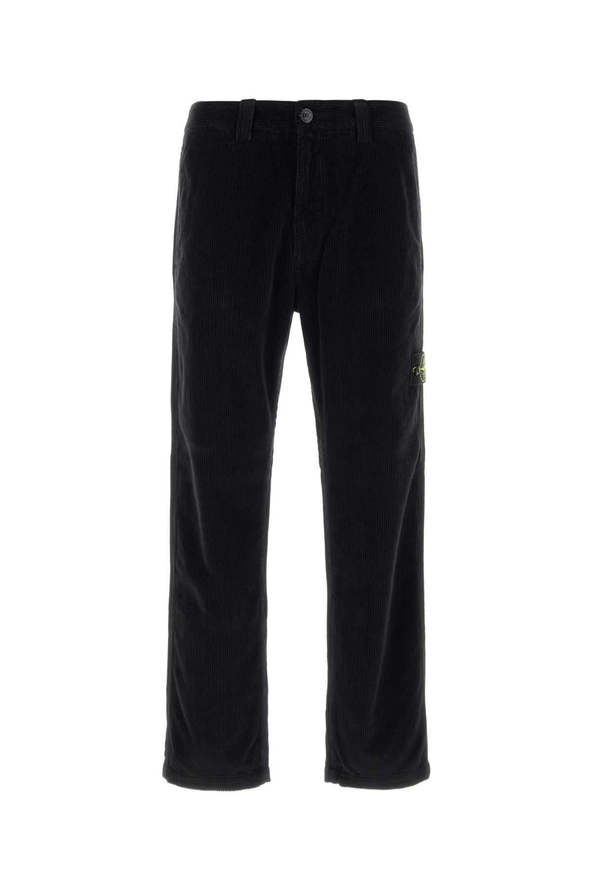 Stone Island Men Black Corduroy Pant STONE ISLAND