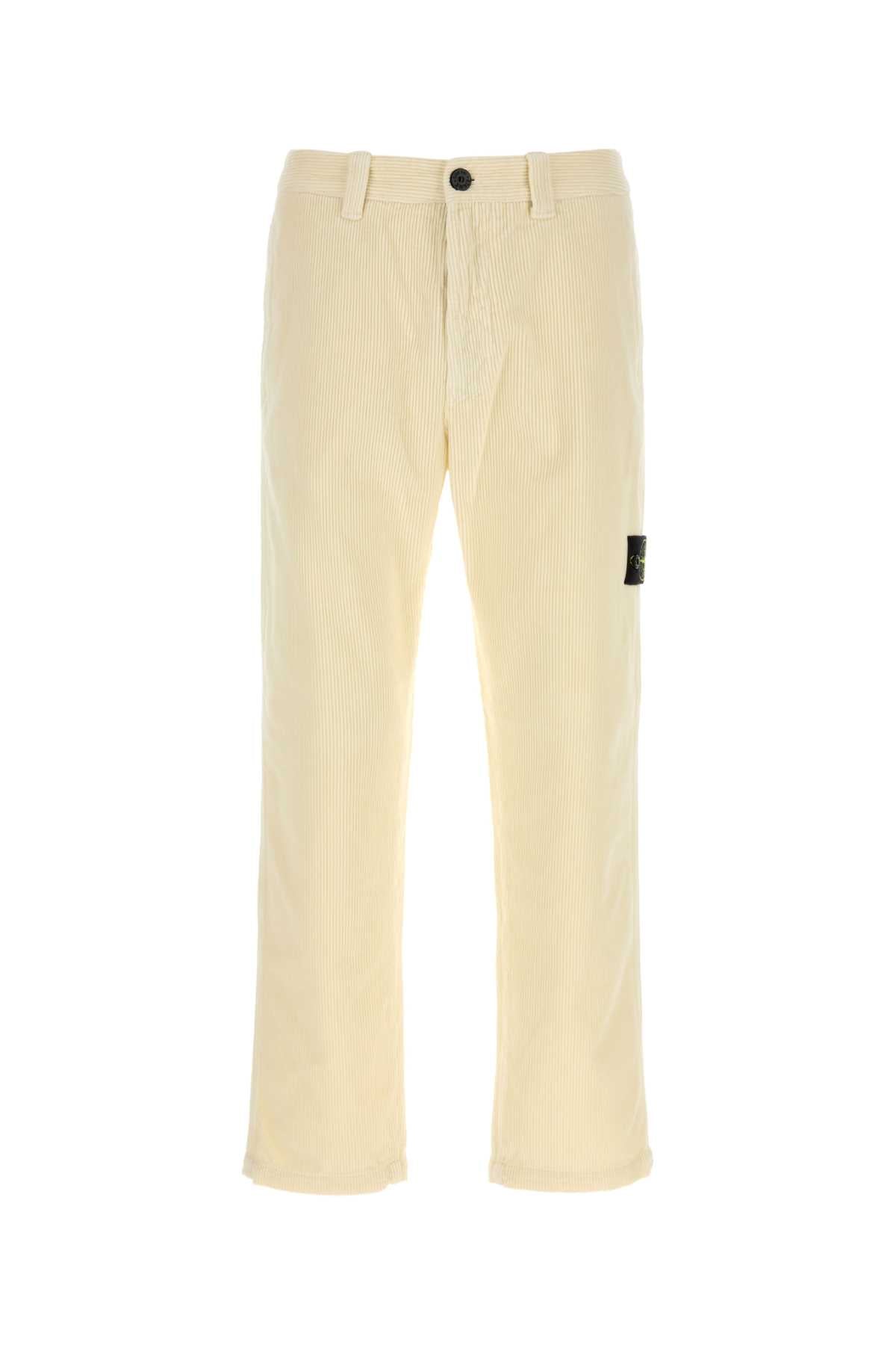 Stone Island Men Ivory Corduroy Pant STONE ISLAND