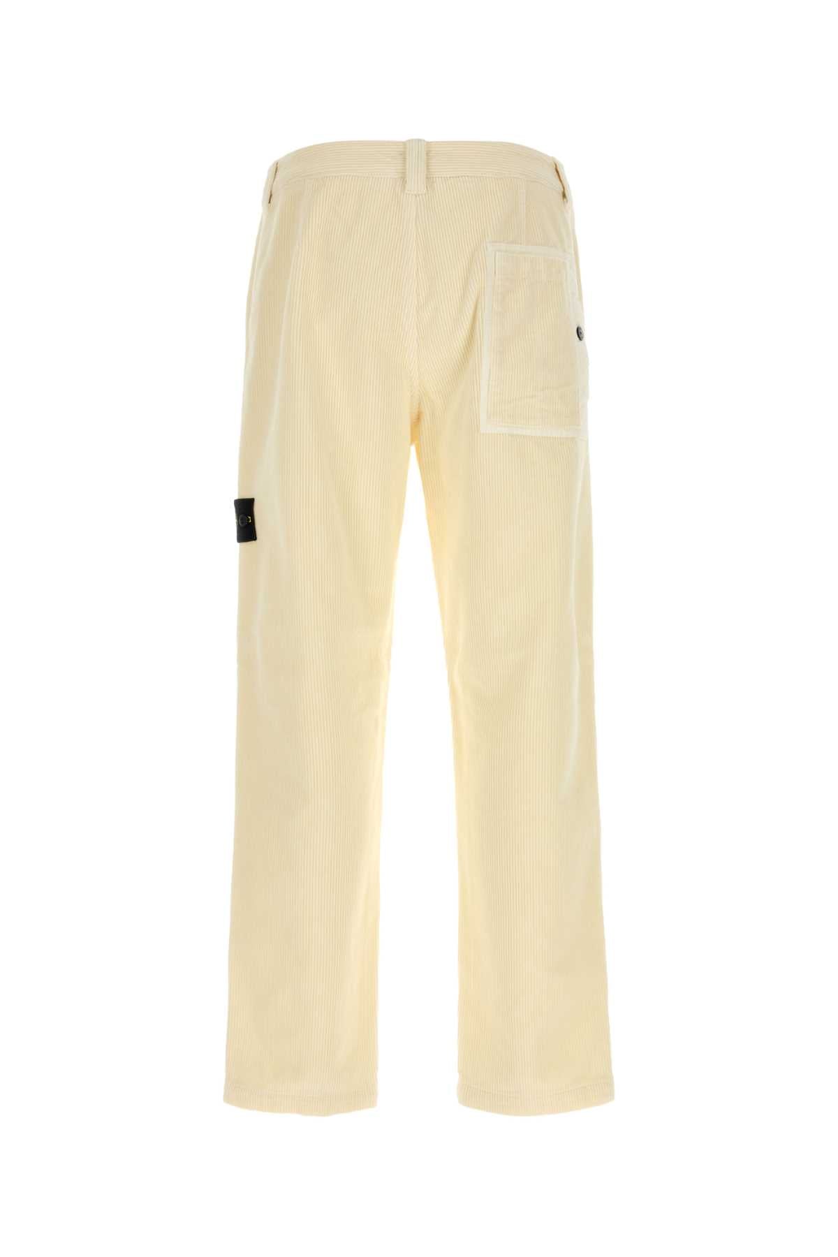Stone Island Men Ivory Corduroy Pant STONE ISLAND