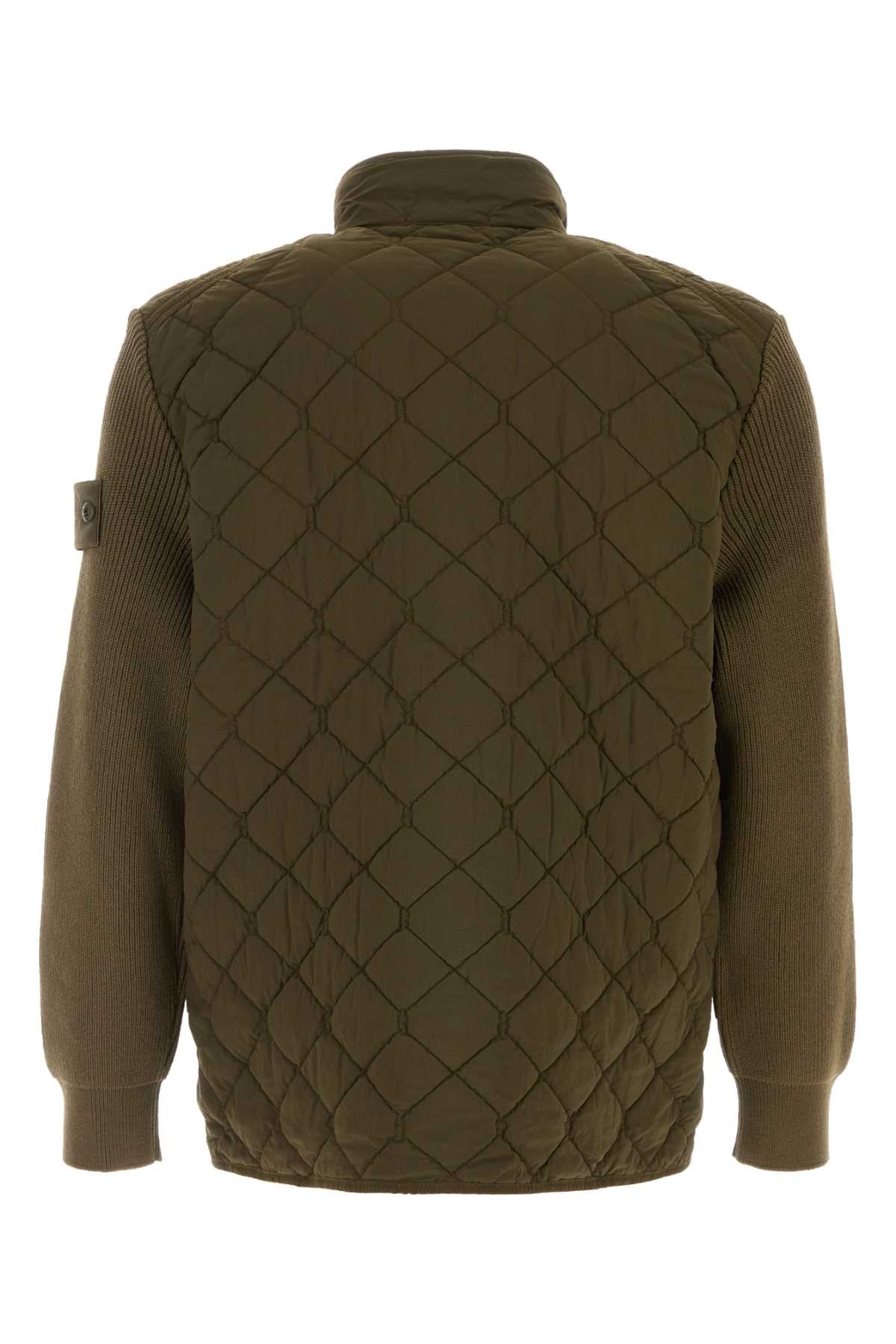 Stone Island Men Army Green Nylon Jacket STONE ISLAND