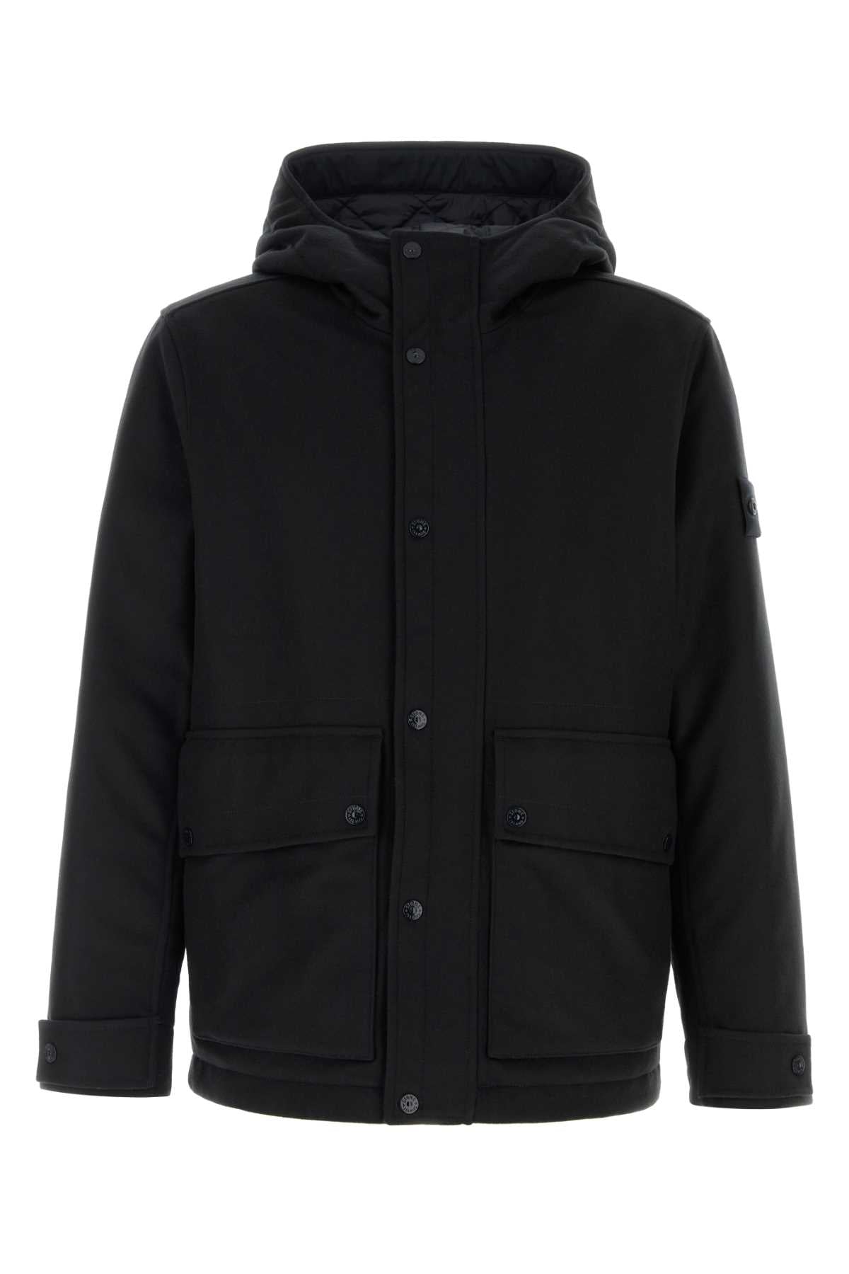 Stone Island Men Black Wool Blend Jacket STONE ISLAND