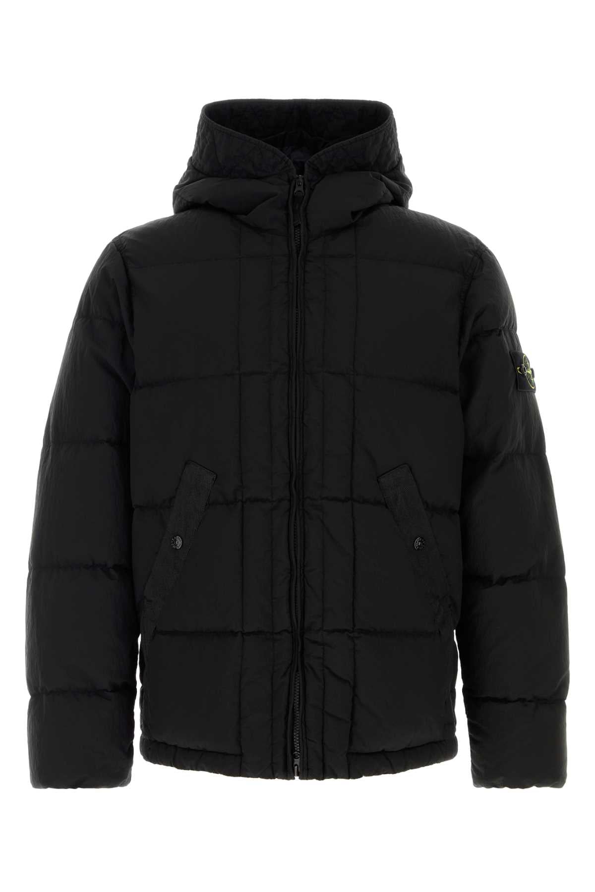 Stone Island Men Black Nylon Down Jacket STONE ISLAND