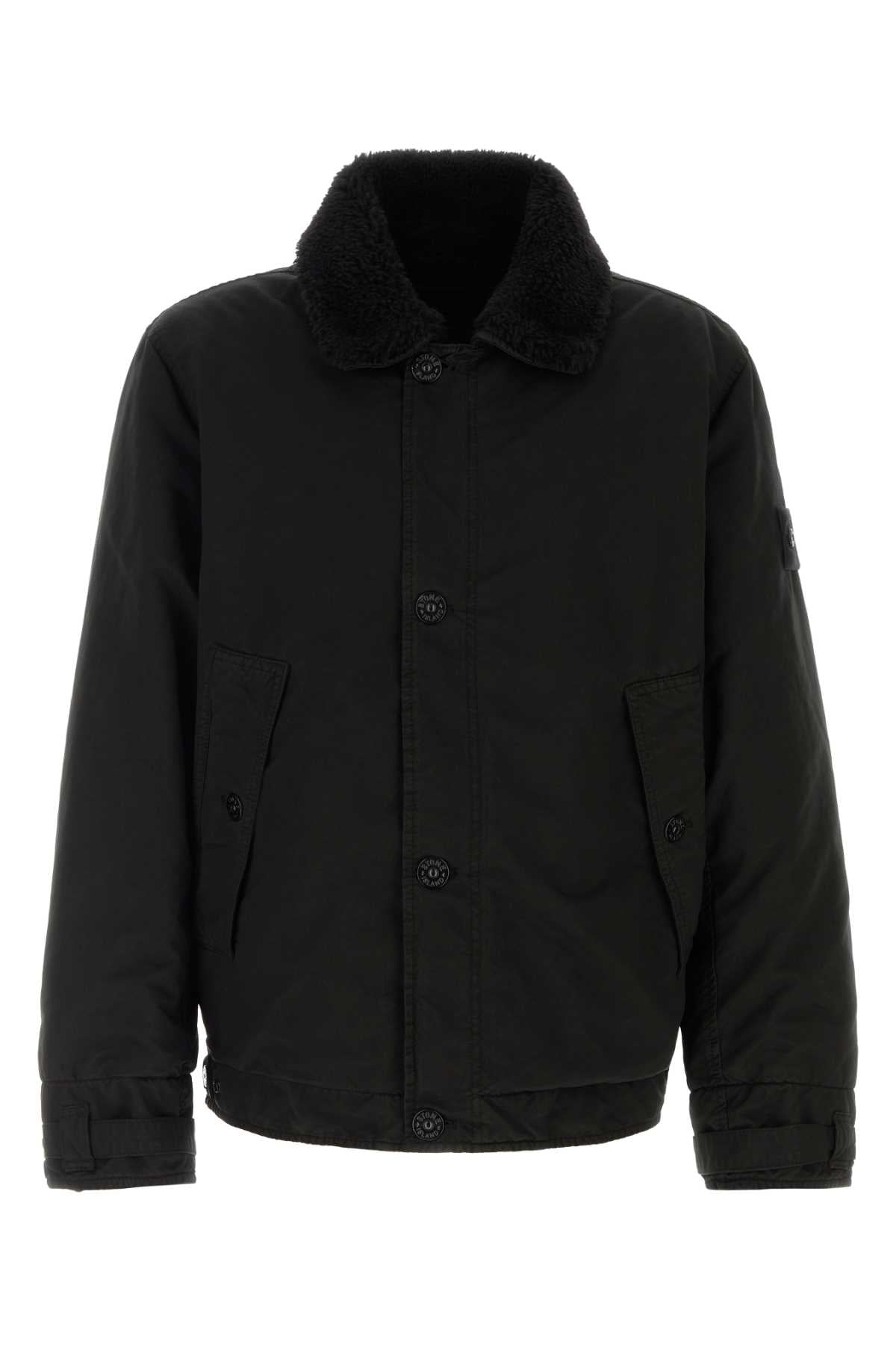 Stone Island Men Black Polyester Blend Padded Jacket STONE ISLAND