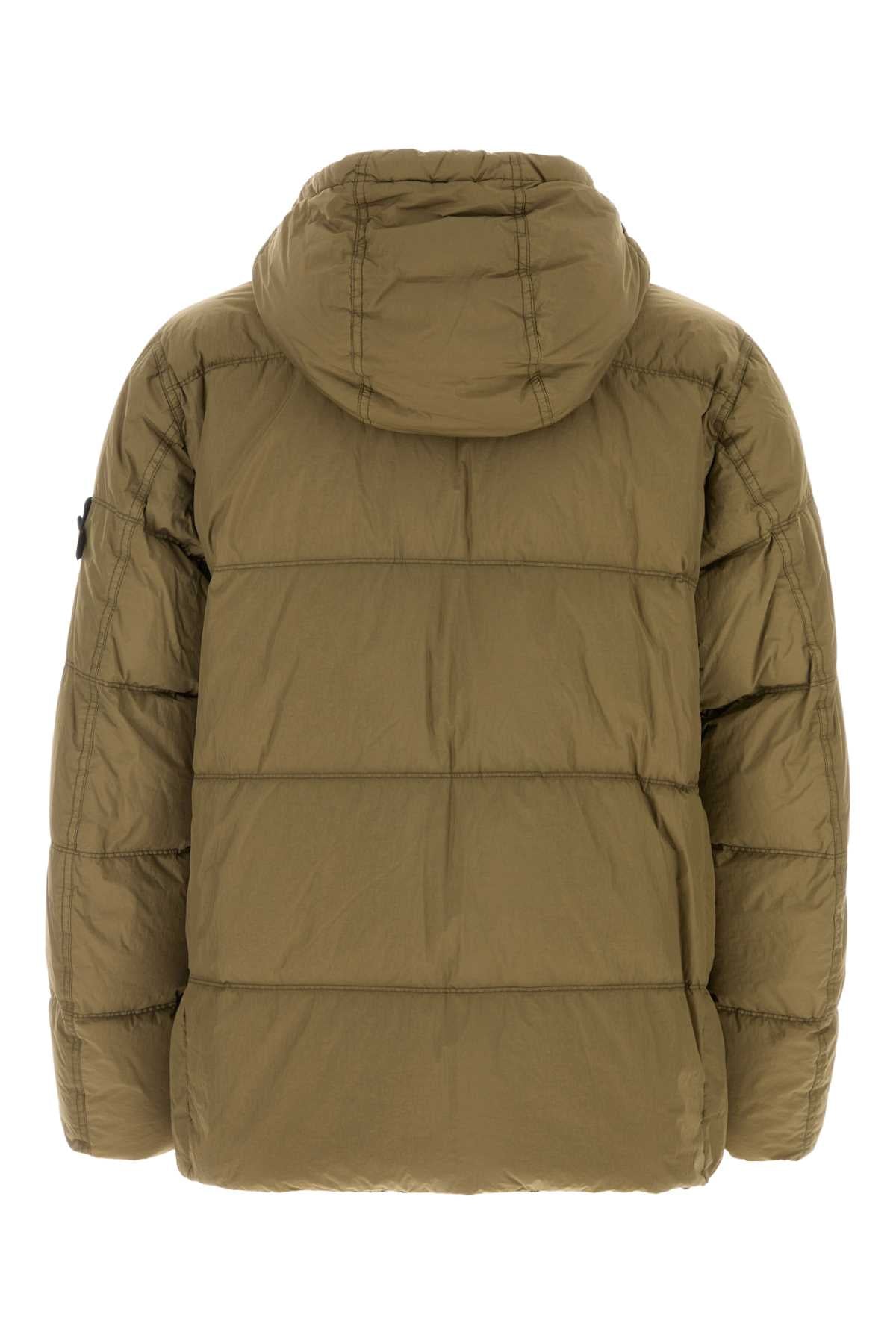 Stone Island Men Army Green Nylon Down Jacket STONE ISLAND