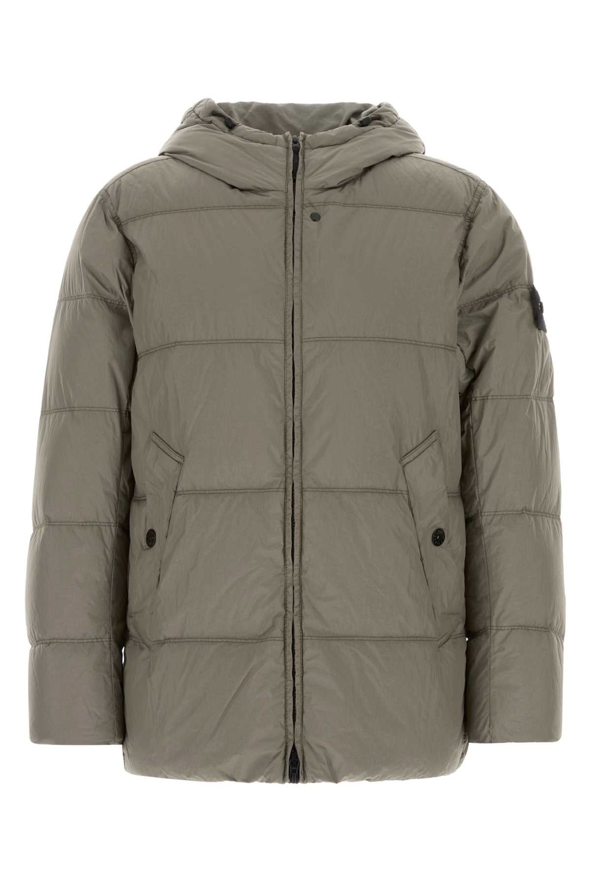 Stone Island Men Grey Nylon Down Jacket STONE ISLAND