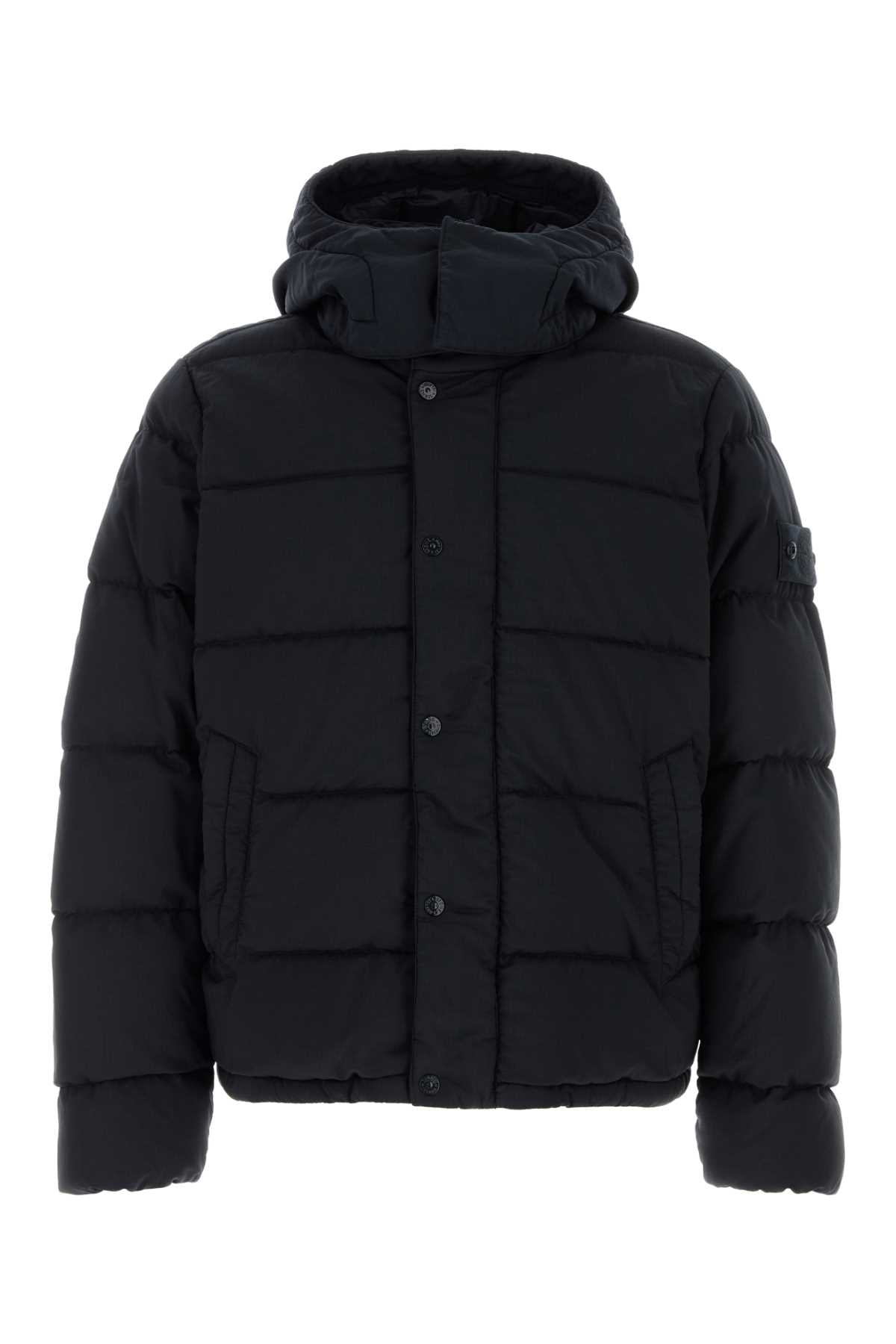 Stone Island Men Midnight Blue Stretch Wool Blend Down Jacket STONE ISLAND