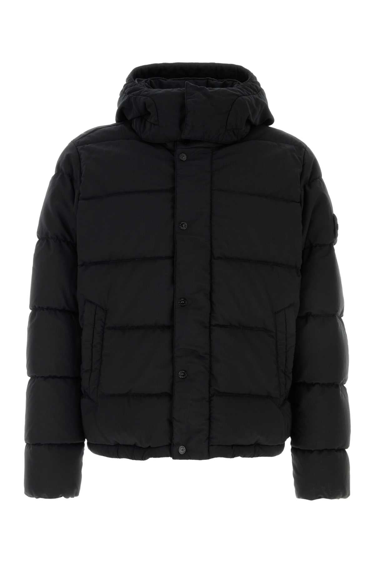 Stone Island Men Black Stretch Wool Blend Down Jacket STONE ISLAND