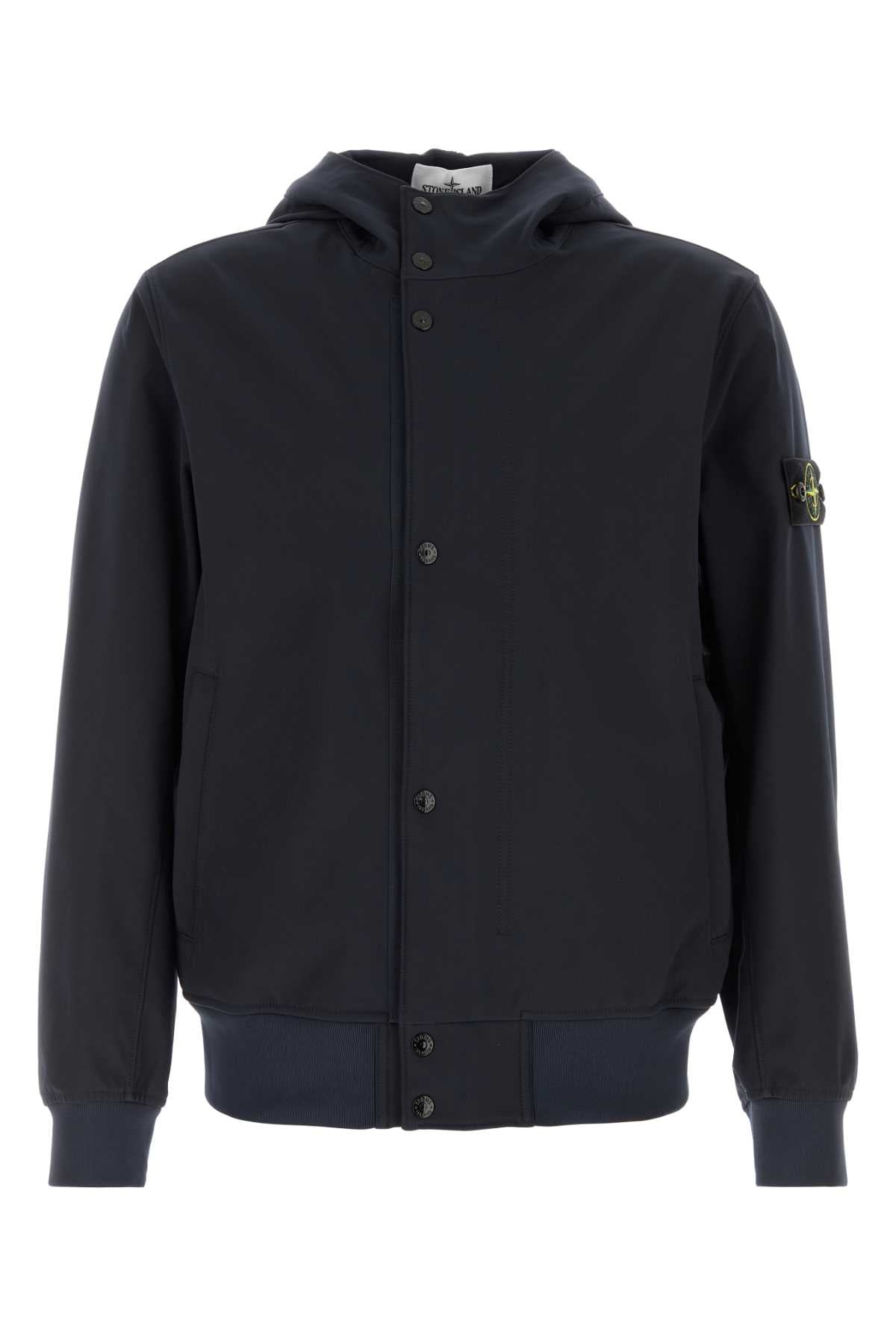 Stone Island Men Navy Blue Stretch Polyester Jacket STONE ISLAND